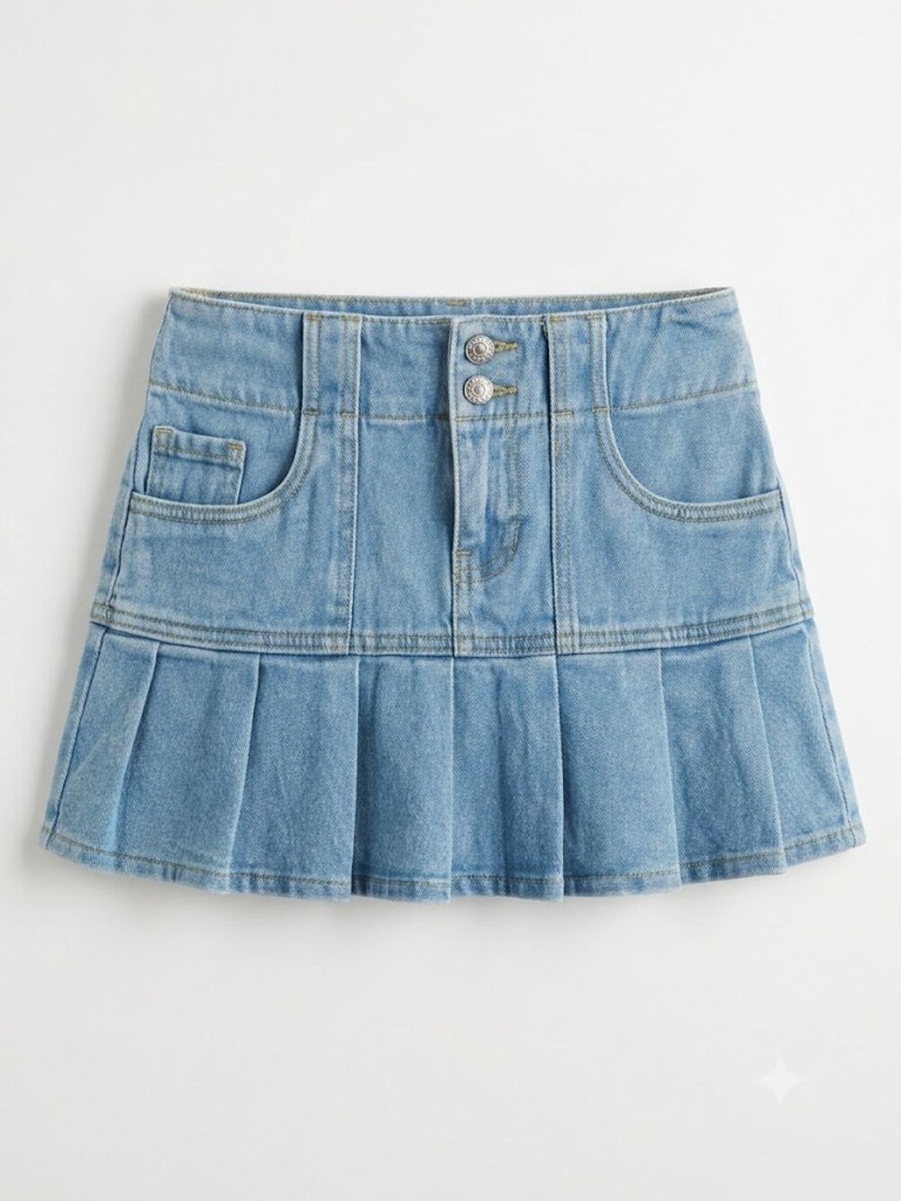 Pacsun Blue Denim Pleated Mini Skirt - Size 24
